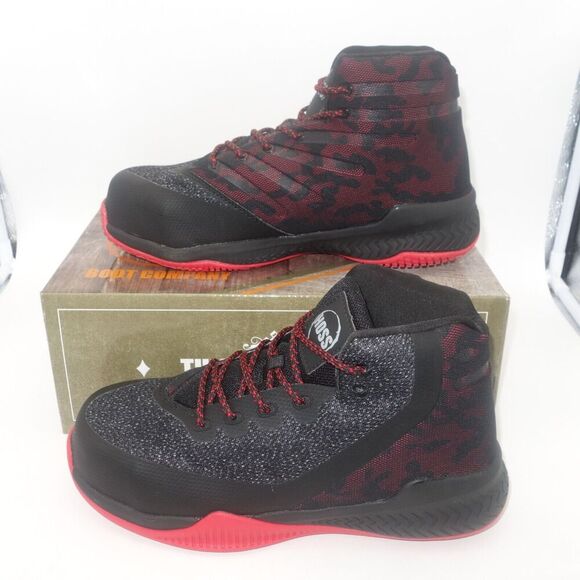 NEW Hoss Boots Rim Fly Black Red High Top Composite Toe Men's 10.5 - Picture 2 of 10